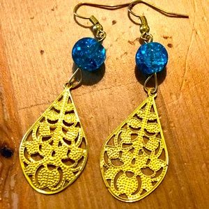 Gold tone earrings handmade